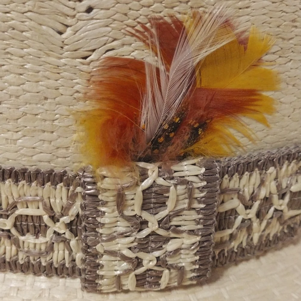 WARDS Western Boho Straw Hat Unisex Size 7.25 Cowgirl Cowboy Festival Chic